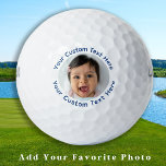 Pelotas De Golf Crear foto Personalizado Golfer Blue Personalizado<br><div class="desc">Presentamos nuestras modernas y elegantes bolas de golf que usted puede personalizar a su gusto! Estas pelotas de golf hacen los regalos perfectos para los golfistas, ya sea para tu padre, abuelo, mamá, o incluso de tu amigo, con la opción de añadir una foto de tu mascota o perro. Nuestros...</div>