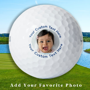 Pelotas De Golf Crear foto Personalizado Golfer Blue Personalizado