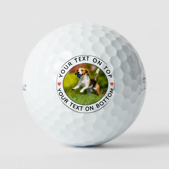 Pelotas De Golf Crear su propia foto personalizada Texto simple (Anverso)