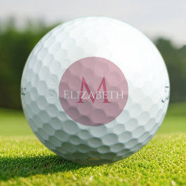 Pelotas De Golf Create Monogram Name Initial Elegant Pink