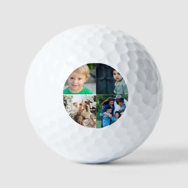 Pelotas De Golf Create Your Own 4 Photo Collage (Anverso)