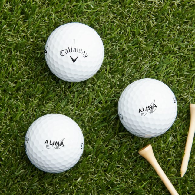 Pelotas De Golf Create Your Own Personalized Name Monogram (Césped in situ)