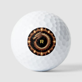 Pelotas De Golf 🐉 Crest de Dragón Medieval Marco de Anillo de Nom