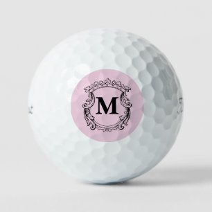 Pelotas De Golf Crest de monograma elegante personalizado