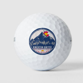 Pelotas De Golf Crested Butte Colorado Retro Sunset Souvenirs
