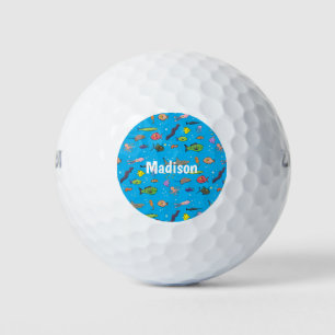 Pelotas De Golf Criaturas marinas divertidas patrón de ilustracion