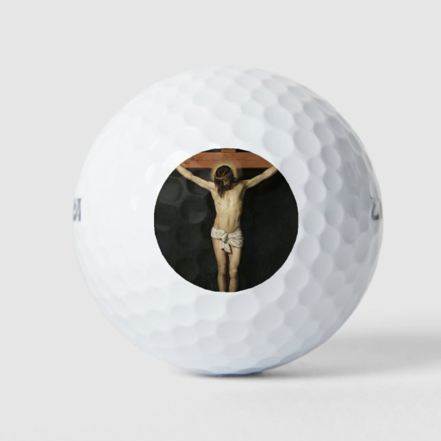 Pelotas De Golf Cristo crucificado en la cruz (fe) (Velázquez) (Anverso)