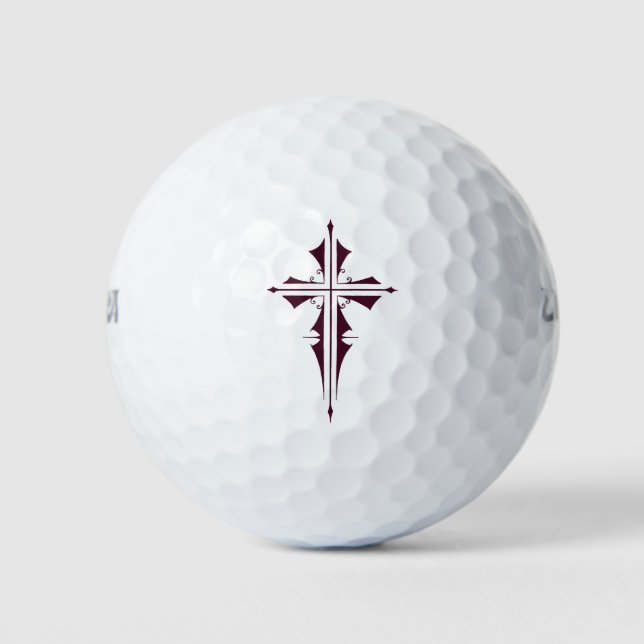 Pelotas De Golf Cruz Morada Cristiana (Anverso)