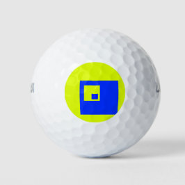 Pelotas De Golf Cuadrados amarillo y azul