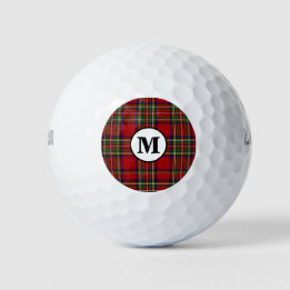 Pelotas De Golf Cuadro de Tartán Royal Stewart Monograma del Clan 