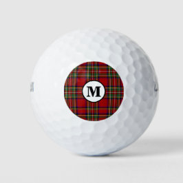 Pelotas De Golf Cuadro de Tartán Royal Stewart Monograma del Clan