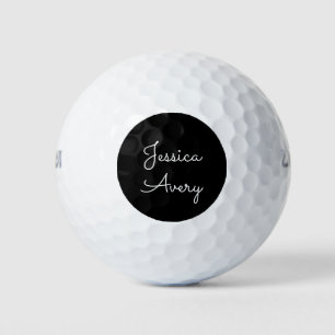 Pelotas De Golf Cualquier nombre   Guay Editable White Script on B