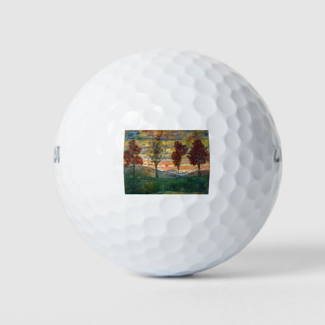 Pelotas De Golf Cuatro árboles (arte paisajístico) (por Egon Schie (Anverso)