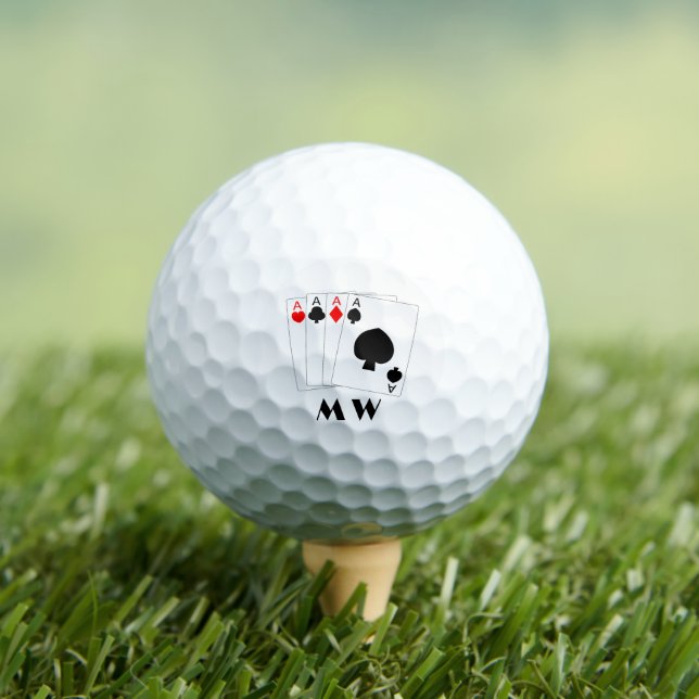 Pelotas De Golf Cuatro Ases Diseño Monogramado (Camiseta in situ)