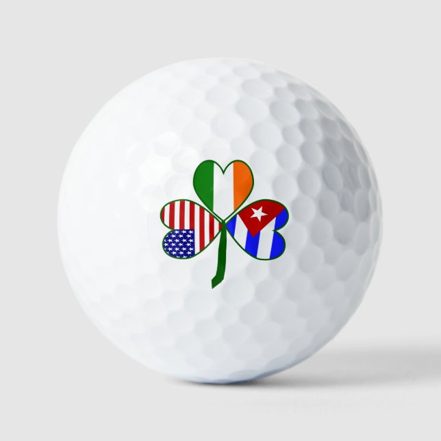 Pelotas De Golf Cuba Irlanda Estados Unidos Bandera Shamrock perso (Anverso)