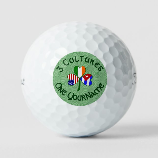 Pelotas De Golf Cuba Irlanda Estados Unidos Bandera Shamrock perso (Anverso)