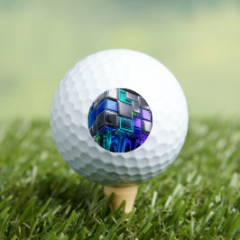 Pelotas De Golf Cubo de rompecabezas de cromo futurista 