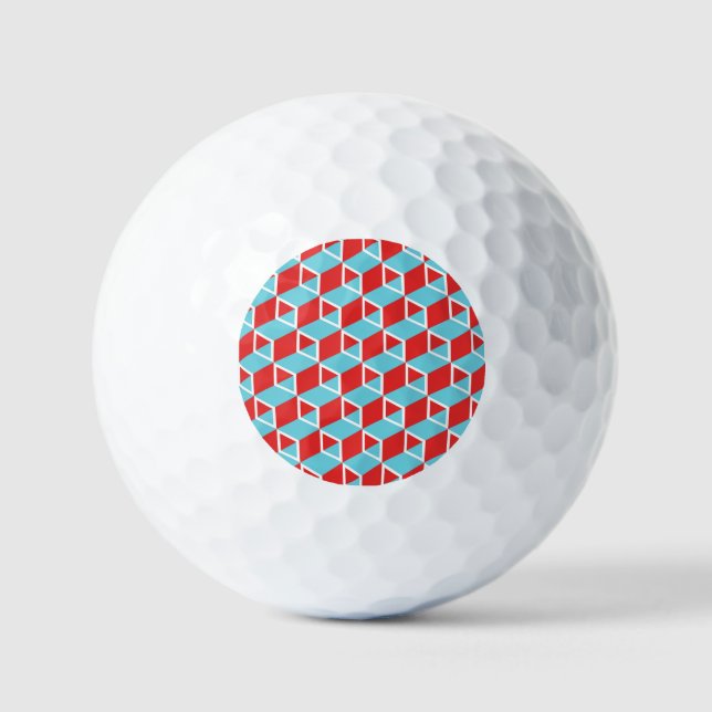 Pelotas De Golf Cubos isométricos: Fondo Vintage colorido. (Anverso)