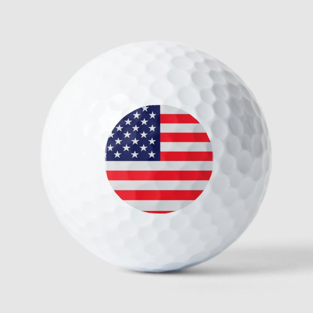 Pelotas De Golf Cuero con bandera de EE.UU. (Anverso)