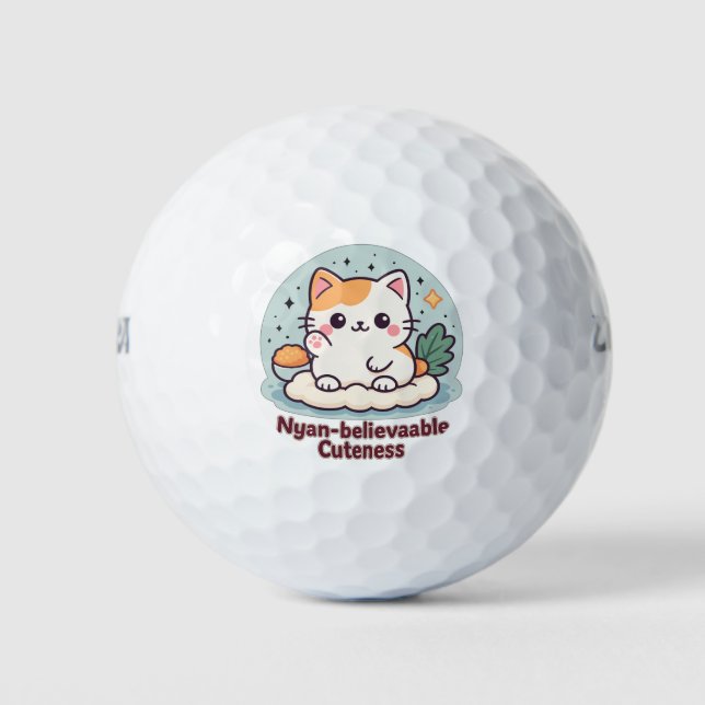 Pelotas De Golf Cuidad nyan-creíble - Gato kawaii lindo (Anverso)