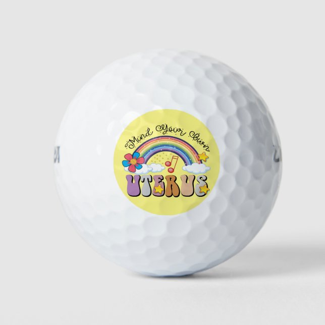 Pelotas De Golf Cuidado con su propia Uterus Feminist Pro Choice R (Anverso)