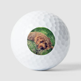 Pelotas De Golf Cuidado Doodle Dorado con texto