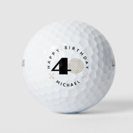 Pelotas de Golf Cumpleaños 40 Gold And Black