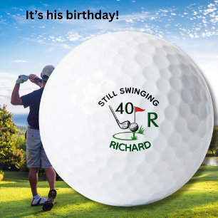 Pelotas De Golf Cumpleaños 40 Hombre Monograma Nombre