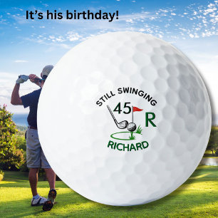 Pelotas De Golf Cumpleaños 45 Hombre Monograma Nombre