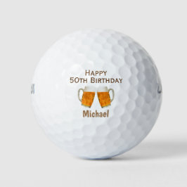 Pelotas De Golf Cumpleaños 50 Golfista Cerveza Aclamaciones