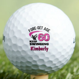 Pelotas De Golf Cumpleaños 60 personalizado - Edad de ganarse 60 a