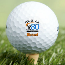 pelotas de golf cumpleaños 80 años regalo divertid