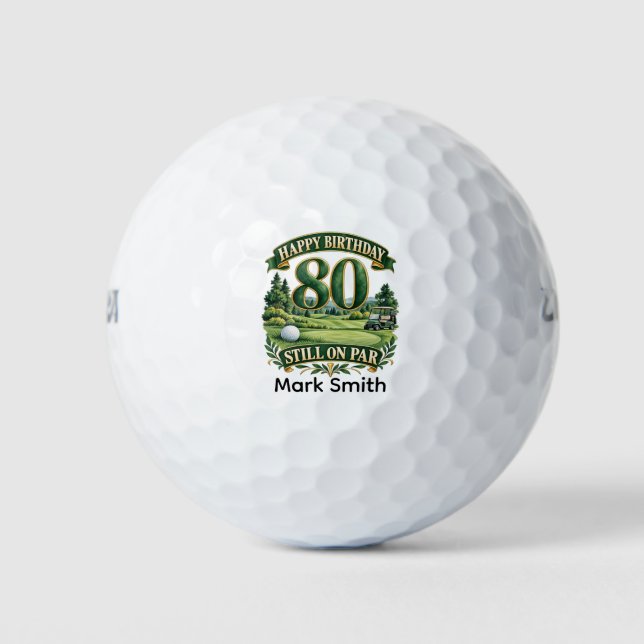 Pelotas De Golf Cumpleaños 80 de Golf  (Anverso)