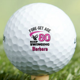Pelotas De Golf Cumpleaños 80 personalizado - Edad Pink Fore-get 8