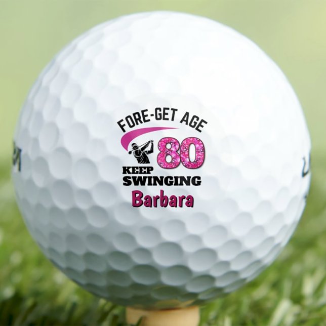 Pelotas De Golf Cumpleaños 80 personalizado - Edad Pink Fore-get 8 (Subido por el creador)