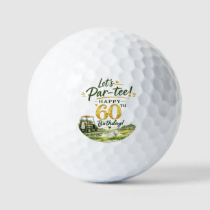 Pelotas De Golf Cumpleaños de golf 60 con carrito de golf en verde