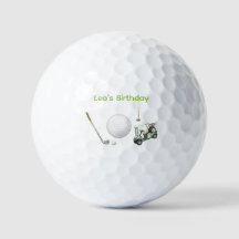 Cumpleaños de niños de golf con acuarela