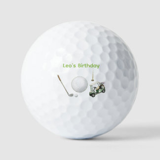 Pelotas De Golf Cumpleaños de niños de golf con acuarela