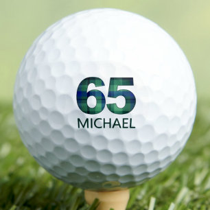 Pelotas De Golf Cumpleaños del papá Green Blue 65 - regalo de 65 a