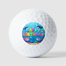 Pelotas De Golf Cumpleaños feliz delfín náutico lindo