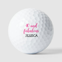 Pelotas De Golf Cumpleaños Female Golfer Funny 40 feliz Cuarenta