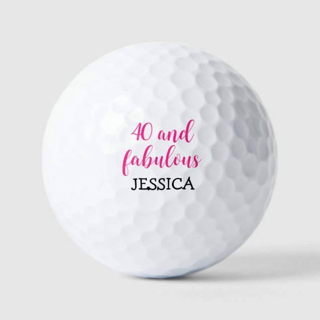 Pelotas De Golf Cumpleaños Female Golfer Funny 40 feliz Cuarenta (Anverso)
