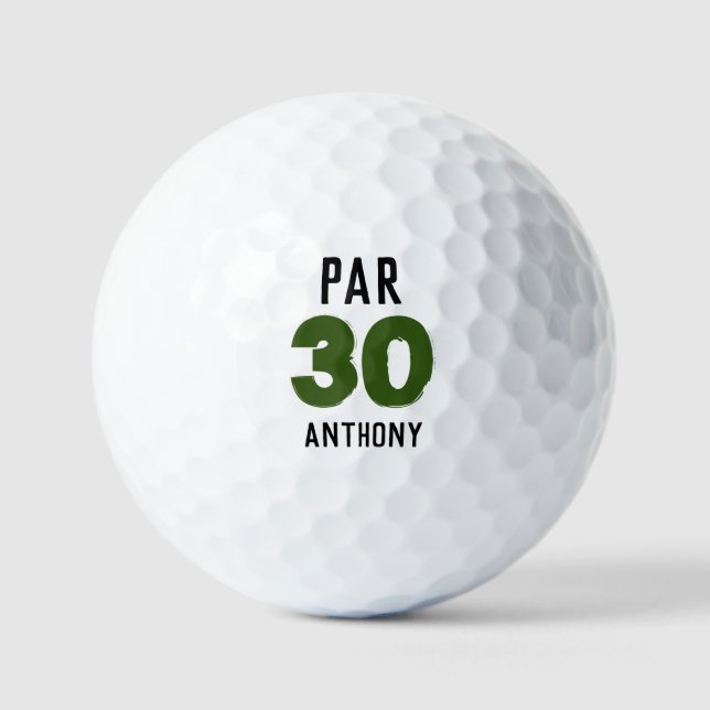 Pelotas De Golf Cumpleaños Golfer Funny 30 Fiesta Par Thirty (Anverso)