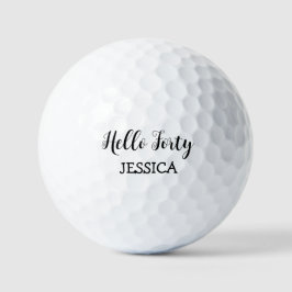 Pelotas De Golf Cumpleaños Golfer Funny 40 feliz Hola Cuarenta