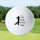 Pelotas De Golf Cumpleaños Golfer Funny 60th happy Dad Par<br><div class="desc">A la par desde 1963. 60º cumpleaños. Perfecto para papá,  abuelo,  padrastro. La idea de regalo de Golfer. Personalízalo con un año.</div>