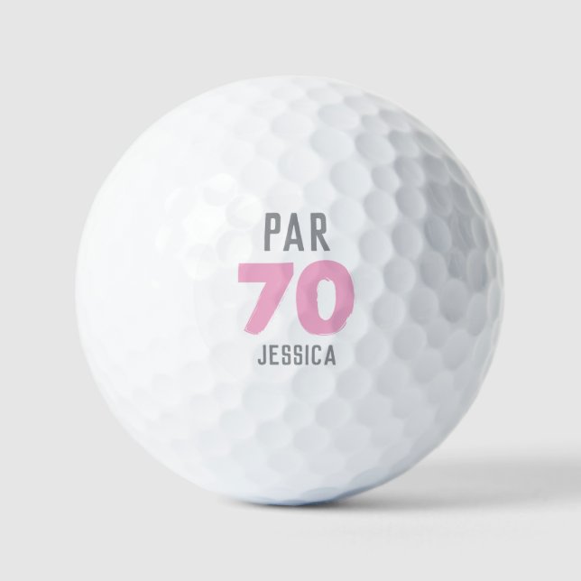 Pelotas De Golf Cumpleaños Golfer Funny 70 feliz mamá Par (Anverso)