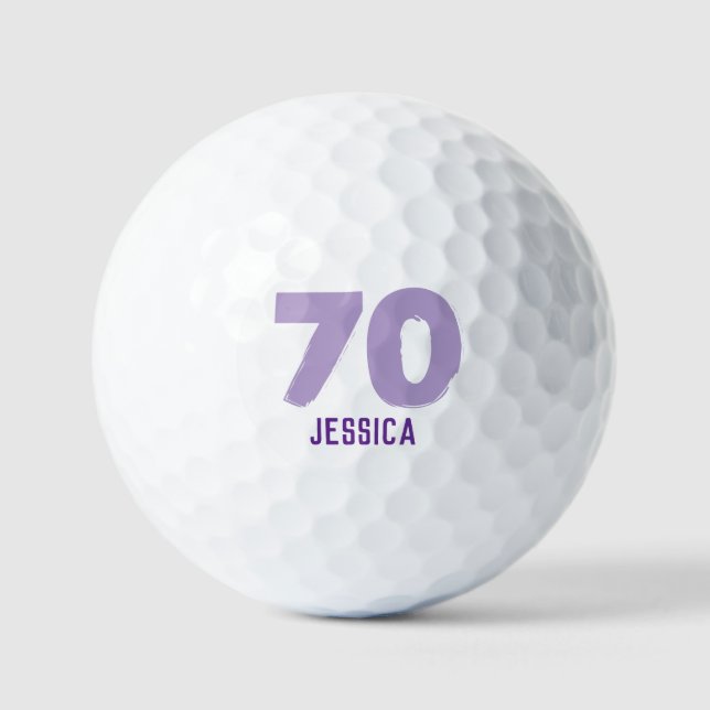Pelotas De Golf Cumpleaños Golfer Funny 70 feliz mamá Par (Anverso)
