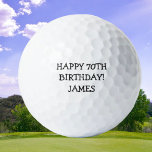 Pelotas De Golf Cumpleaños Golfer Funny 70 feliz papá<br><div class="desc">¡Feliz 70 cumpleaños! Graciosa cita de cumpleaños 70. Perfecto para papá,  abuelo,  padrastro. La idea de regalo de Golfer. Personalizarlo con un nombre.</div>