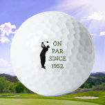 Pelotas De Golf Cumpleaños Golfer Funny 70 feliz papá Par Green<br><div class="desc">En par desde 1952 bola de golf negro y verde. Cumpleaños 70. Perfecto para papá,  abuelo,  padrastro. La idea de regalo de Golfer. Personalízalo con un año.</div>