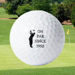 Pelotas De Golf Cumpleaños Golfer Funny 70th happy Dad Par<br><div class="desc">A la par desde 1952. 70º cumpleaños. Perfecto para papá,  abuelo,  padrastro. La idea de regalo de Golfer. Personalízalo con un año.</div>